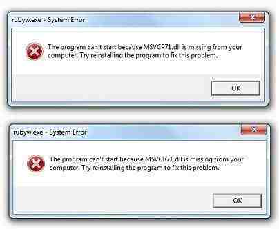 Solucion! faltan archivos Msvcp71.dll y Msvcr71.dll Windows 7